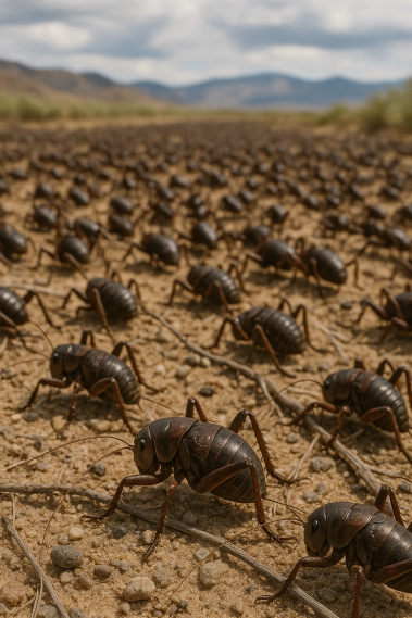 Mormon crickets crawl near Fillmore as pest season picks up across Utah